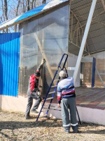 В хуторе Николаенко начата работа по благоустройству территории парка