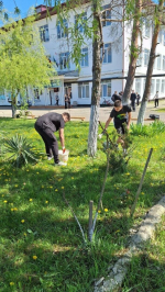 Педагоги и воспитатели вышли сегодня на общегородской субботник
